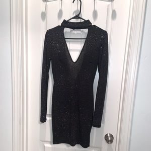 Windsor bodycon sparkle dress with cowl back, size S